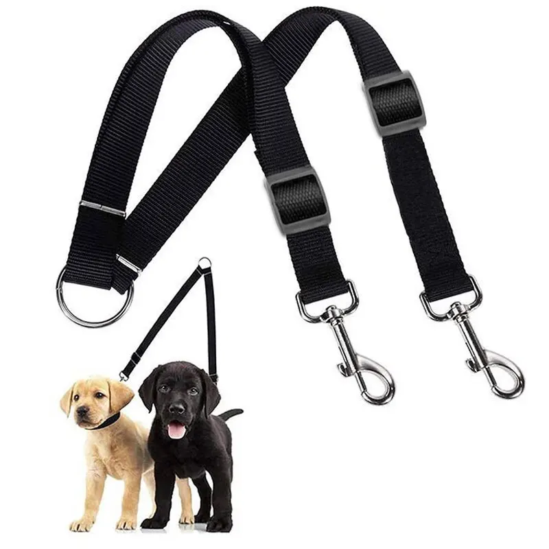 Nylon-Hundeleine, bunte Zugleine, abnehmbare Doppel-Hundeleine für zwei Hunde, Nylon-Doppelleinen-Set für 2 Hunde – Detail 1