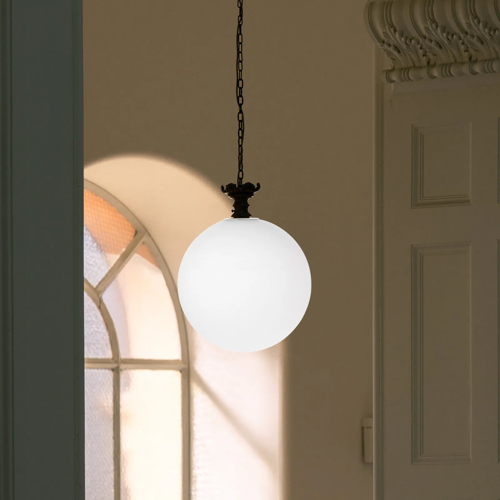 White Frosted Globe Glass Lamp Shade Replacement E27 Light Fixture Cover for Home Lamp Globe Outdoor Light Cover