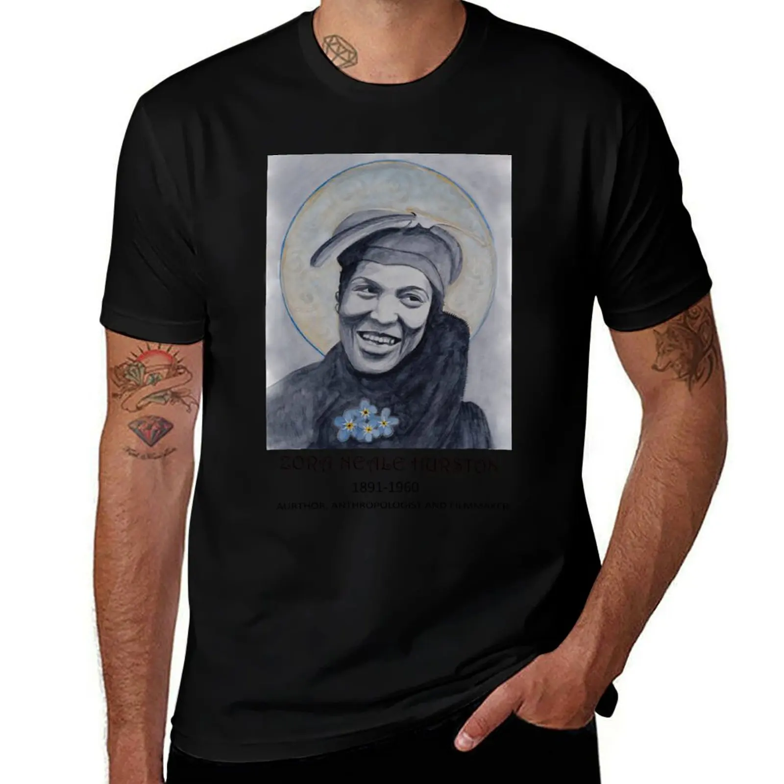 

Zora Neale Hurston Portrait T-Shirt t shirts for man pack white man t shirts cotton anime t shirts oversize T-shirt