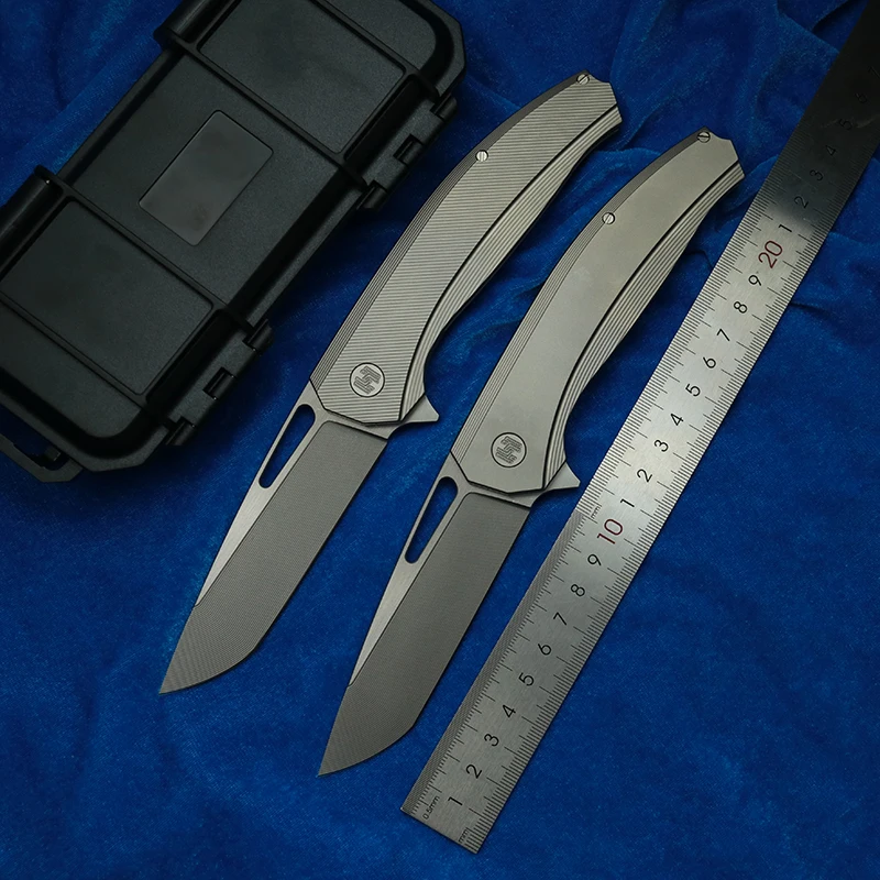 LEMIFSHE Make Veli N690 Step Milled Blade Titanium Alloy Handle Folding Knife Pocket Tool