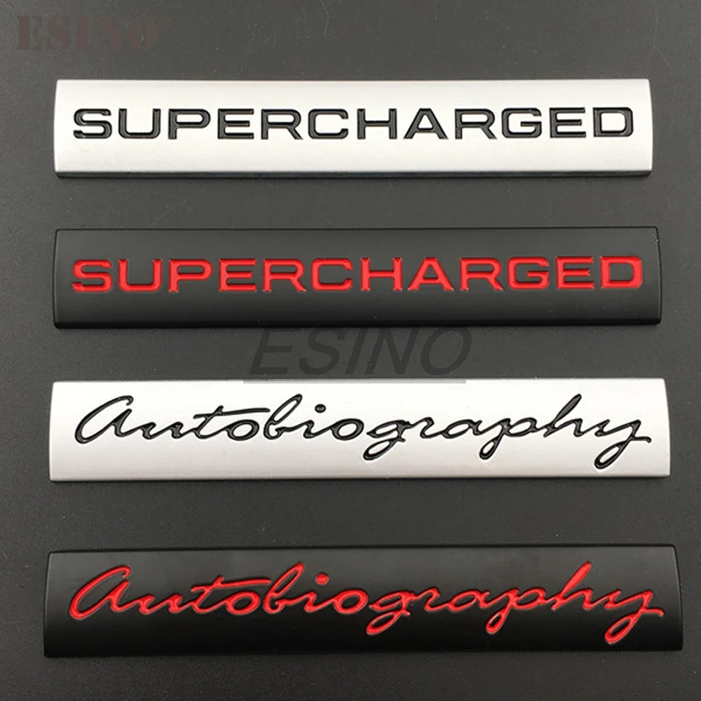 Car Styling Supercharged Autoliography 3D Metal Chrome Zinc Alloy Emblem Badge Decal Auto Accessory for Land Rover Ranger Rover