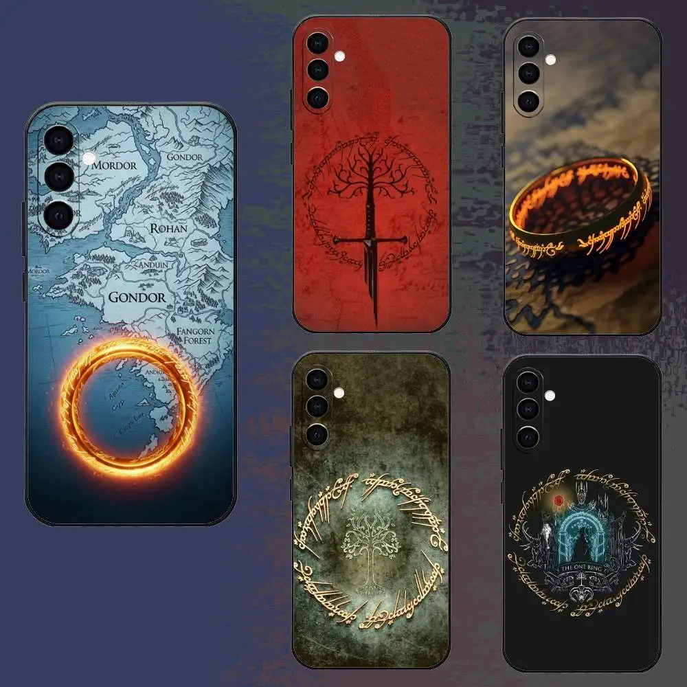 

T-The R-Rings Map Logo Phone Case For Samsung Galaxy A73,A72,A71,A70,A52,A51 Others Soft Black Cover