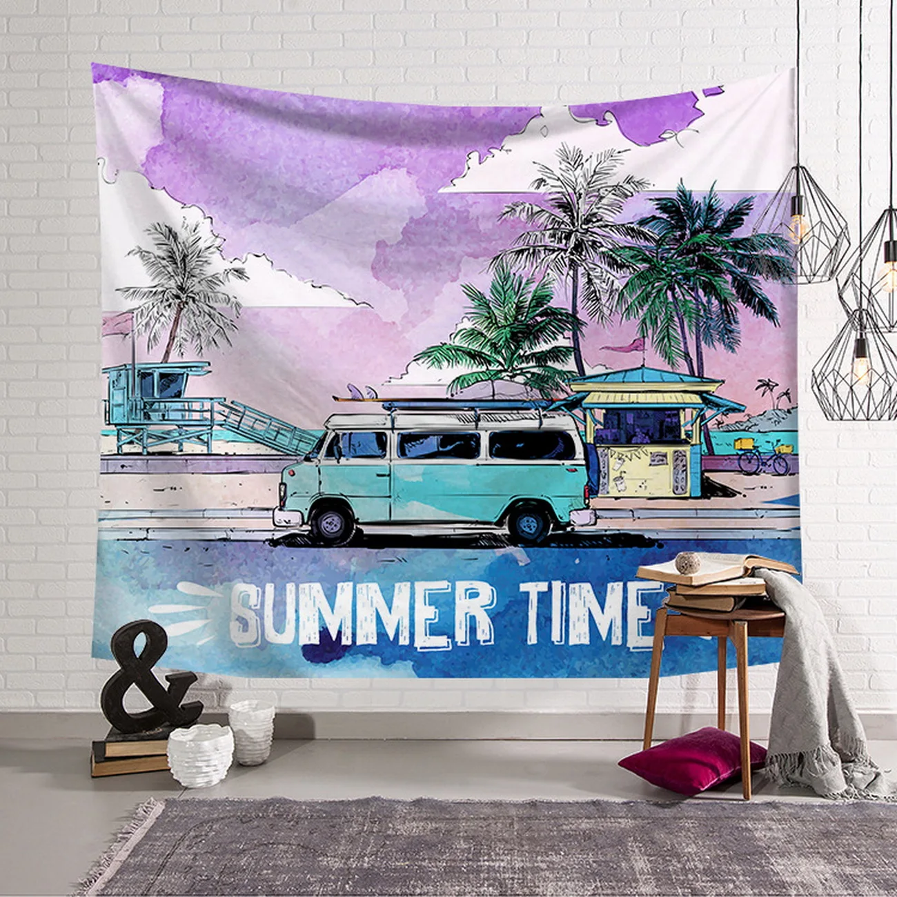 

Summer Seaside Landscape Minimalist Style Tapestry Room Decor Aesthetic Bohemia Wall Hanging Dorm