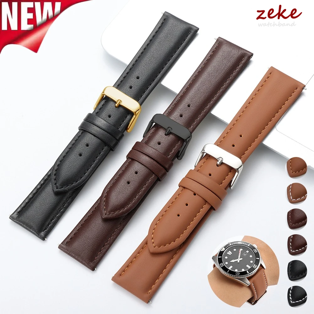 Schnellverschluss-Leder-Uhrenarmband 18mm 20mm 22mm für Seiko Ersatz-Armband für Damen Herren Sport-Armband Uhrenzubehör