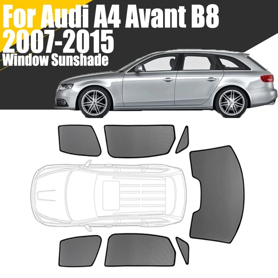 Custom Magnetic Car Window Sunshade For Audi A4 Avant B8 2007-2015 Allroad Wagon Curtain Mesh Front Windshield Frame Curtain