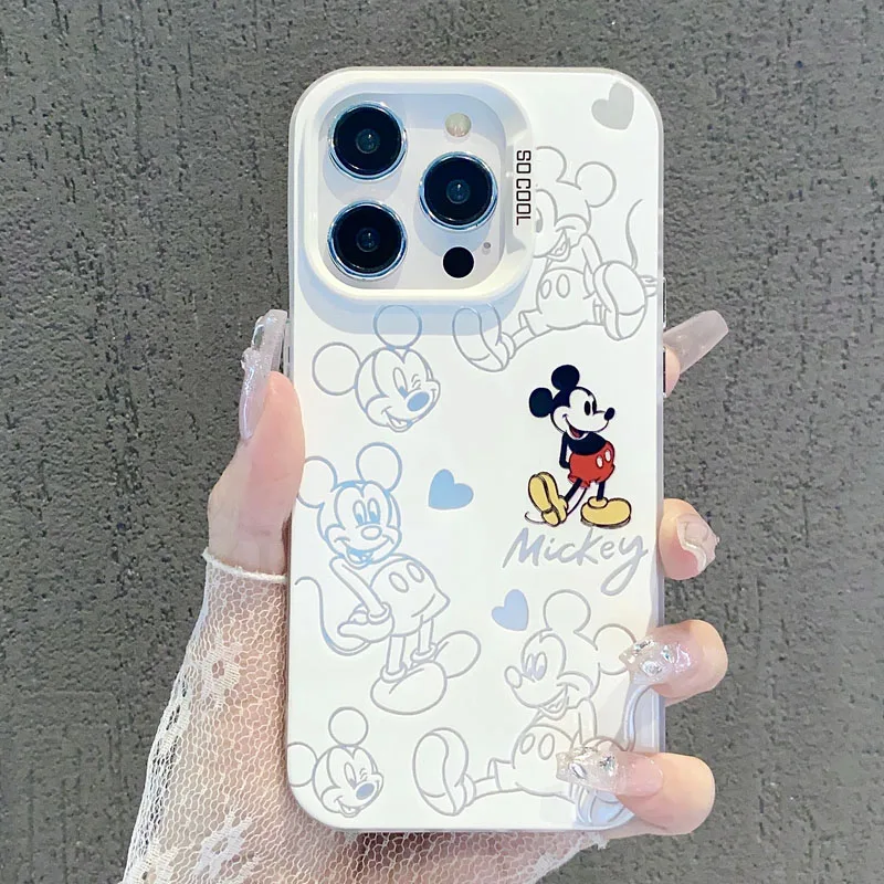 Disney Mickey Minnie Mouse Individuality Cute Phone Case For iPhone 16 14 12 13 11 15ProMax XR XS 7 8 Plus Shockproof Back Cover image 3