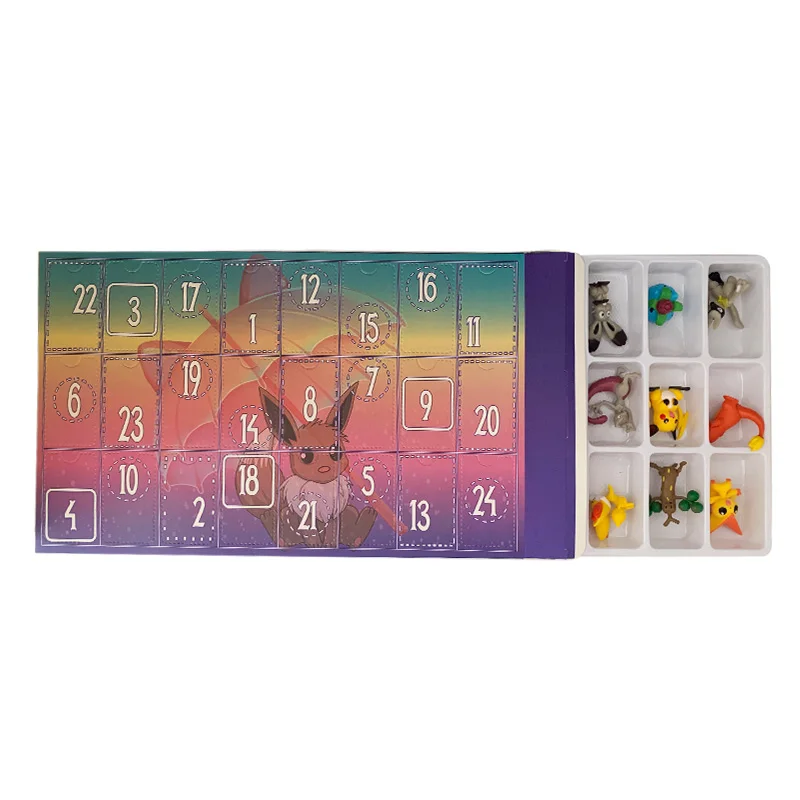 Eevee Pokemon Advent Calendar Box 2025 Merry Christmas small big large Pikachu action Figure kids Child Toy Xmas Gift 24pcs doll