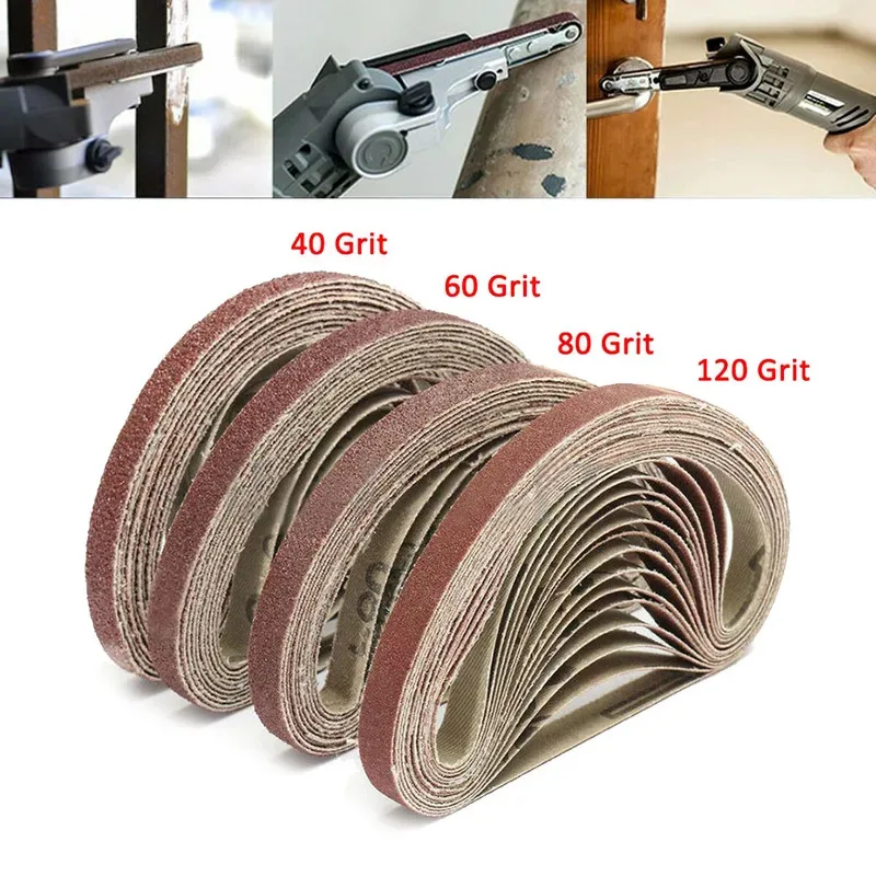 10pcs Belt Power Finger File Sander Abrasive Sanding Belts 330mm X 10mm Abrasive Tool Accessories And Parts For Wood Polishing