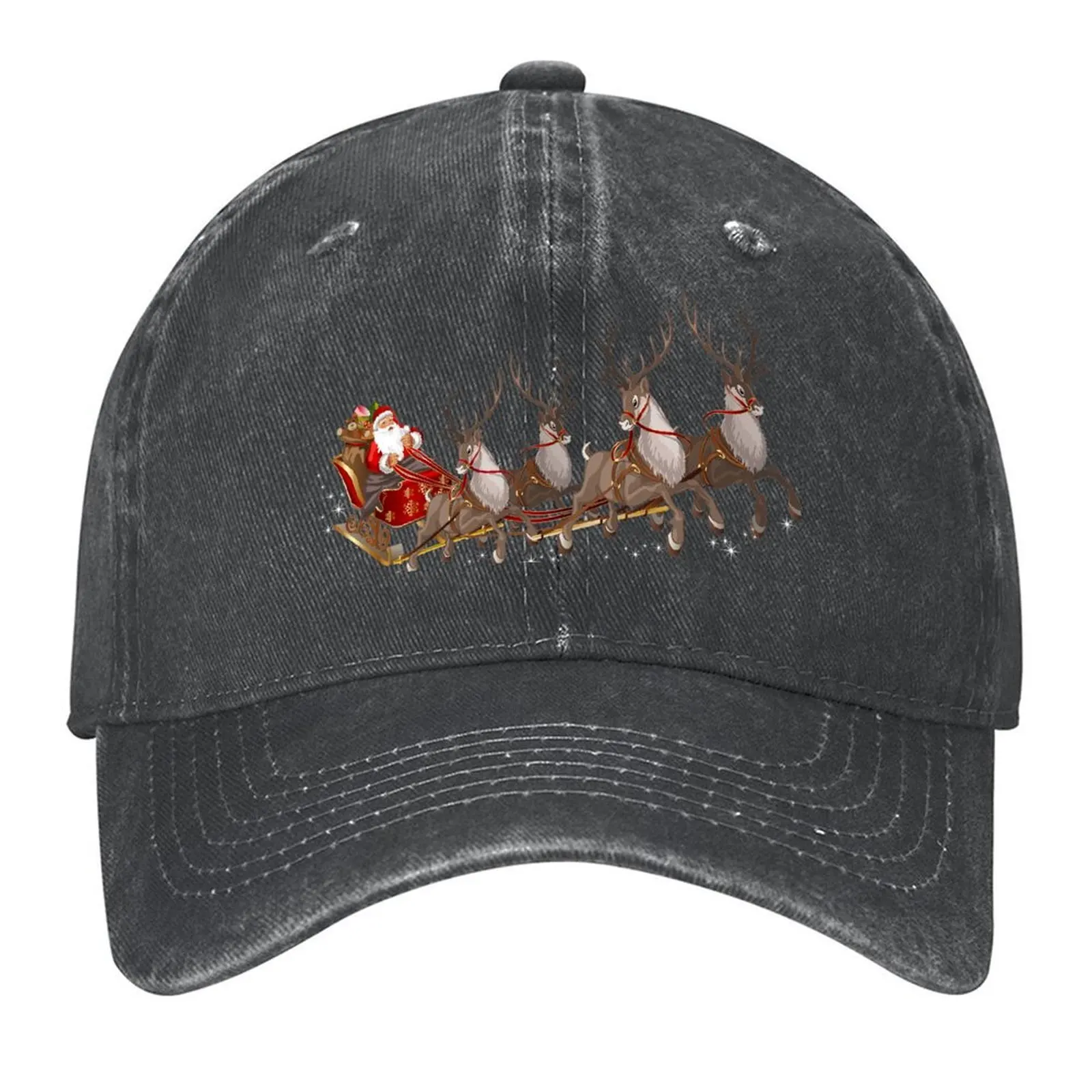 

Santa Claus Reindeer sleigh, Santa sleigh, Reindeer antlers, Christmas decorations, deer, prnt. Baseball Cap