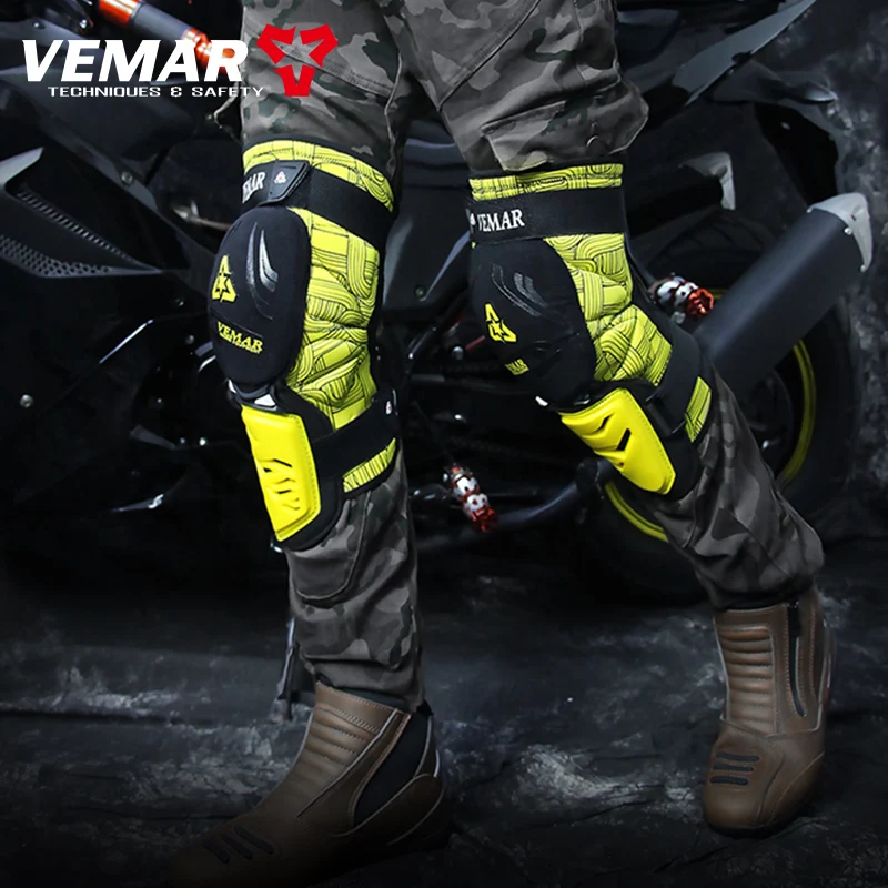 

Yellow Knee Pads for Motorcyclist High Elastic Non-slip Shockproof 3D Protective Knee Motocross Kneepad Guard Moto Biker