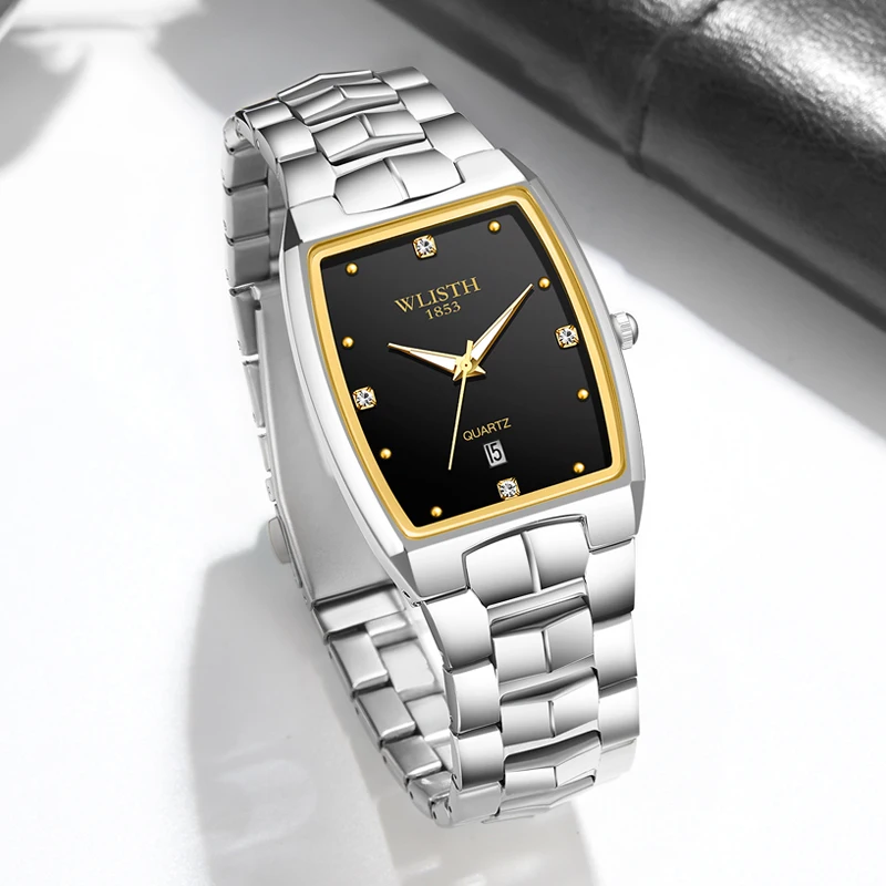 

Женские наручные часы, роскошные мужские часы, новые квадратные кварцевые наручные часы, мужские часы, водонепроницаемые деловые часы для мужчин из нержавеющей стали