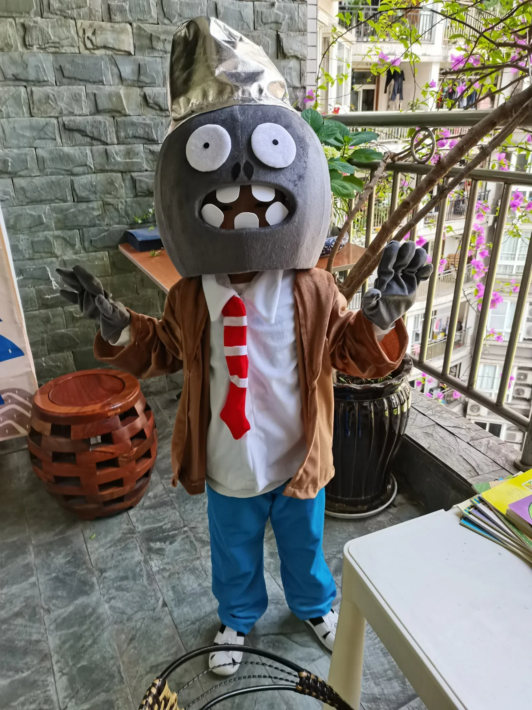 Cosplay Zombie hantu karakter kartun kostum maskot halloween Dewasa Kostum mewah pesta kostum karnaval hewan mainan