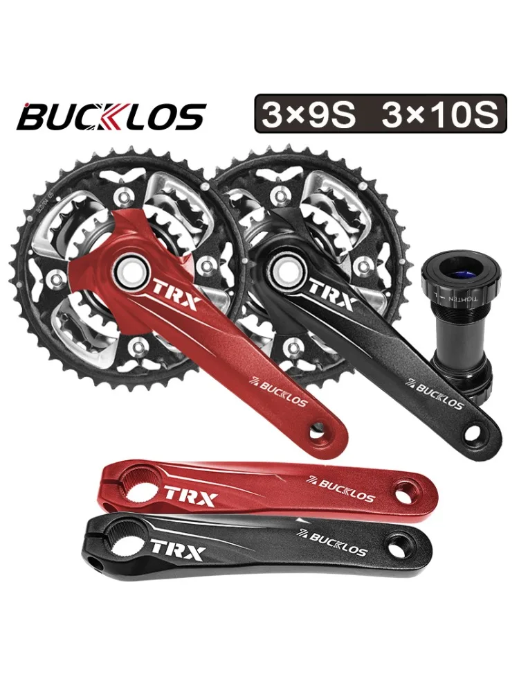 AliExpress BUCKLOS 3*9S 3*10S MTB crankset 104/64 BCD mountain bike crankset 170mm bicycle integrated crank arm 27S 30S Bike chainring