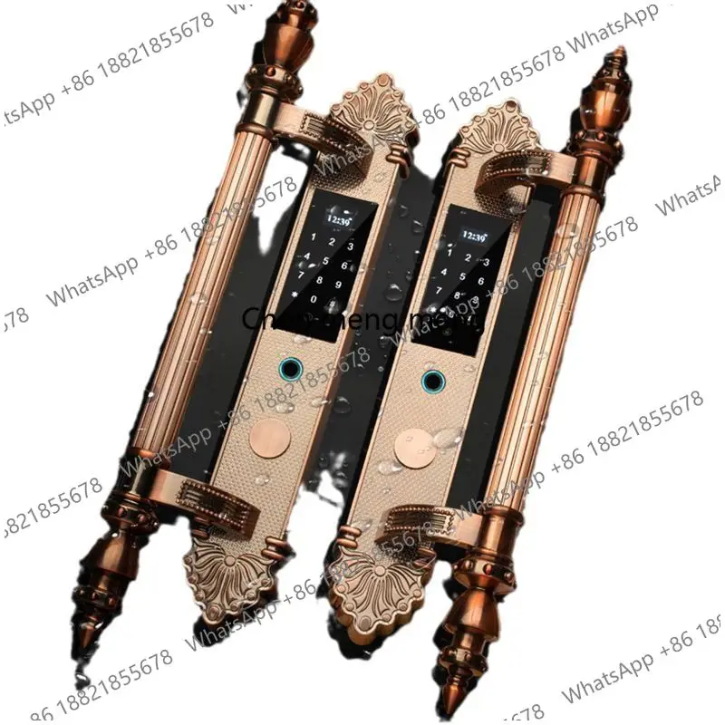 Big handle villa door smart lock, waterproof and cold-proof encryption remote, full set of control electronic locks