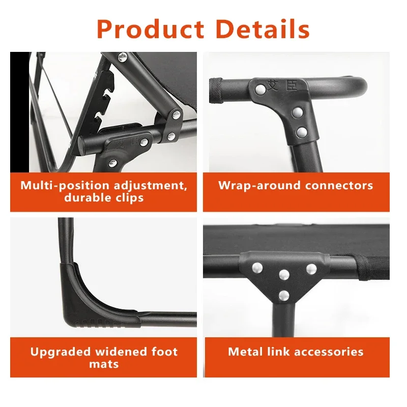 Customizable Folding  Multifunctional Portable Outdoor Camping Bed Adjustable Reclining Chair
