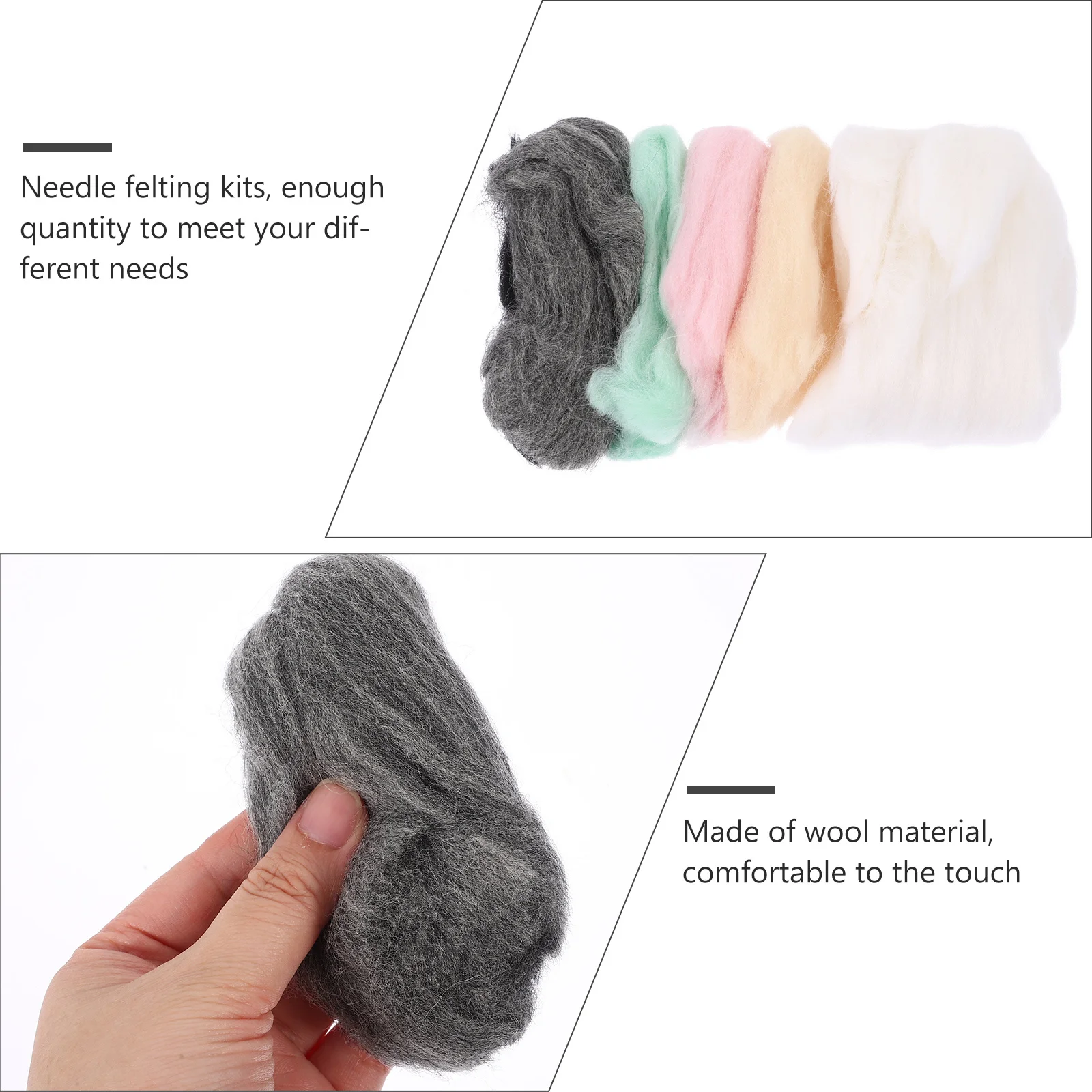 

1 set 1 Set Colorful Egg Wool Kit Compact Needle Felting Tools For Beginners Diy Craft Supplies Rabbit Felting Kit