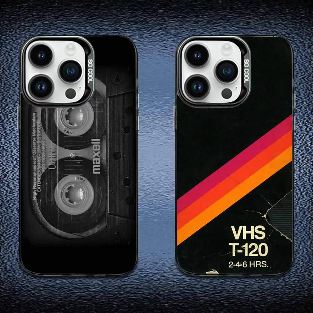 

Retro VHS Video Tape Phone Case For iPhone 16,15,14,13,12,11,Mini,Pro,E,MAX Black Candy Matte Shockproof Cover