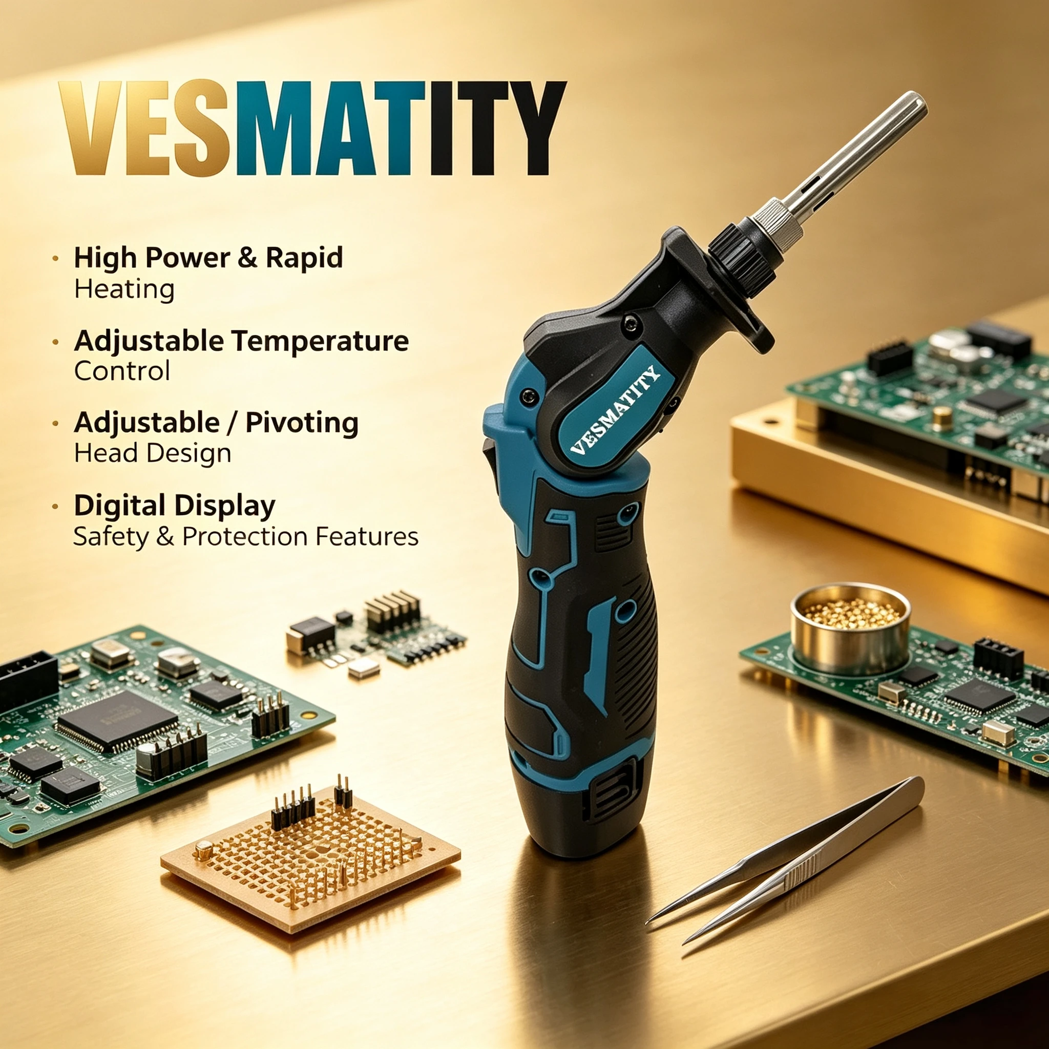 12V Adjustable Soldering Iron Lithium 0-90 Degree Constant Temp for Makita 18V 20V Battery Max Use Solder Gun