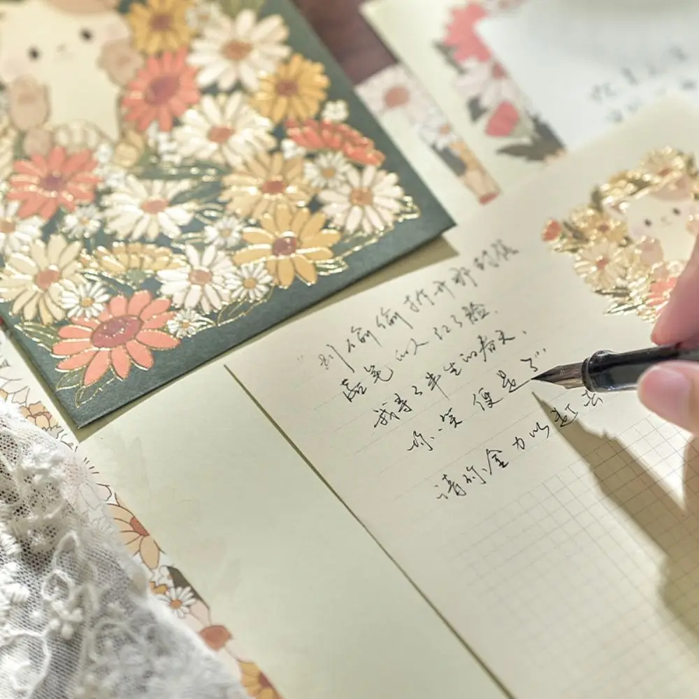 Creatieve Bloem Bush Envelop Briefpapier Set Kleine Verse Bekentenis Liefdesbrief Schattige Briefpapier Schoolbenodigdheden