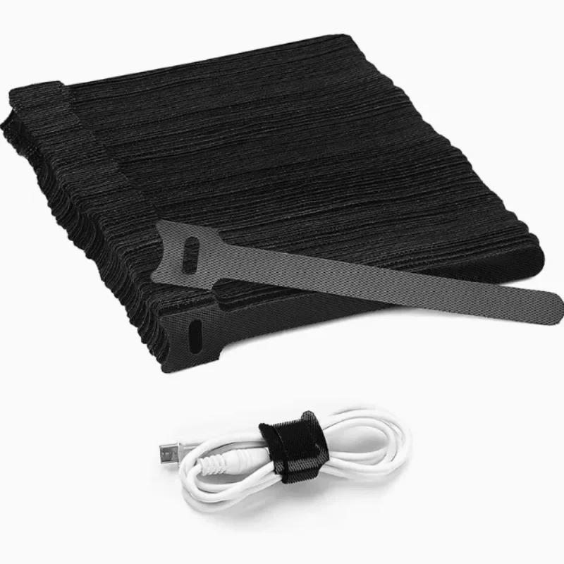 Reusable Fastening Cable Ties: Wire Organizer Straps (12 x 200mm) with Hook and Loop Adhesive for Efficient Cable Management