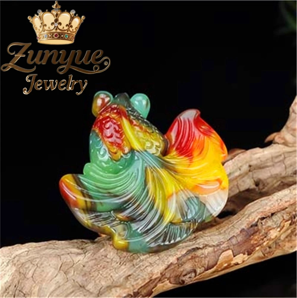 

Seven-Color Jade Goldfish Pendant, Seven-Color Jade Wealth And Abundance Pendant, Men And Women Have An Abundance Every Year