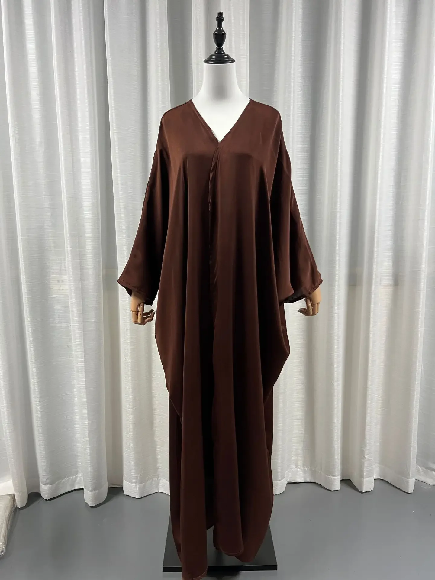 

Ramadan Satin Kimono Cardigan Women Muslim Maxi Dress Dubai Open Abaya Turkey Kaftan Eid Djellaba Kebaya Caftan Marocain Femme