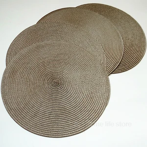 Set runder Taschen, geflochtener kreisförmiger Tischteppich, waschbar, für Küche, Esstisch, gemischte Farben, Nicht -Slip 12 Hauptverkaufsgewebe für Sousplat - №9