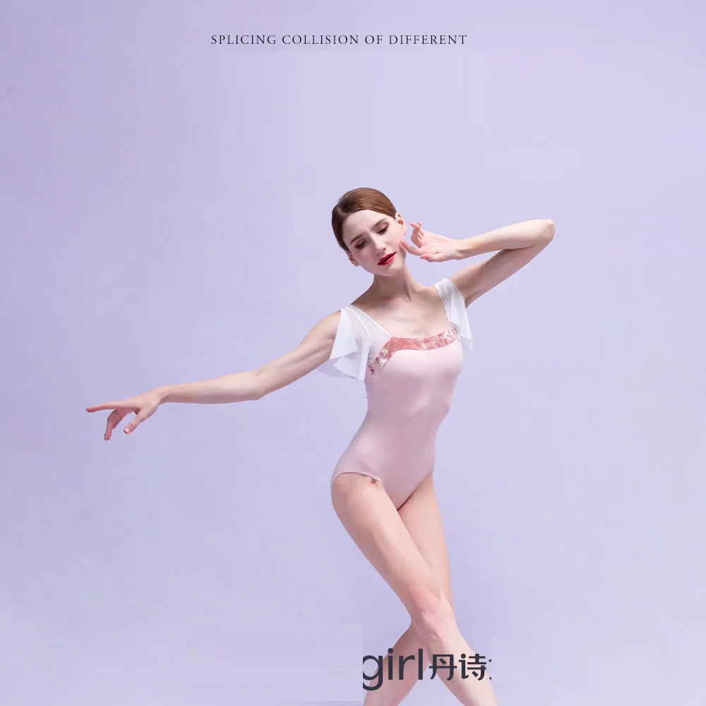 Ballet Leotard Women Swan Print Gymnastics Clothes Adult Aerial Yoga Practice Tights Stage Costume Classical Dance Costume