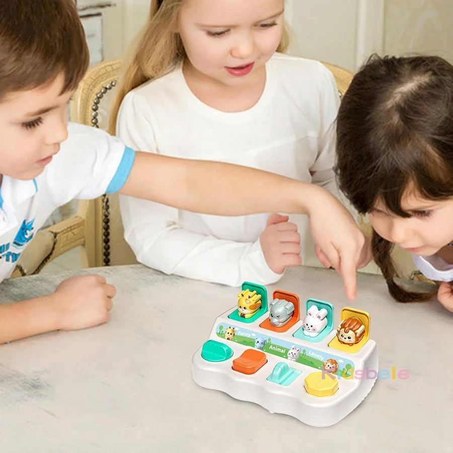 Frühes Lernen Kognitive Übung Spielzeug Kinder Tier Versteckspiel Maschine Spiel Baby Finger Geschicklichkeit Sicherheit Pop-up Schalter Box