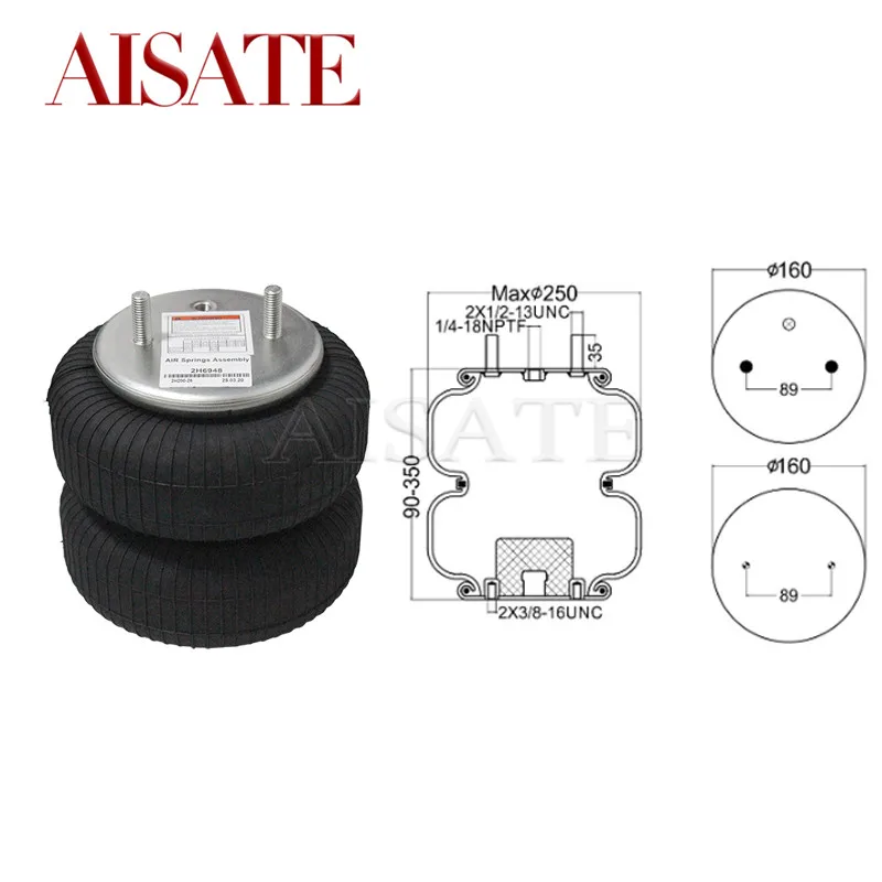 Conjunto de bolsa de aire para suspensión neumática compatible con Firestone W01-358-6948, Contitech FD200-25 429, Goodyear 2B9-251
