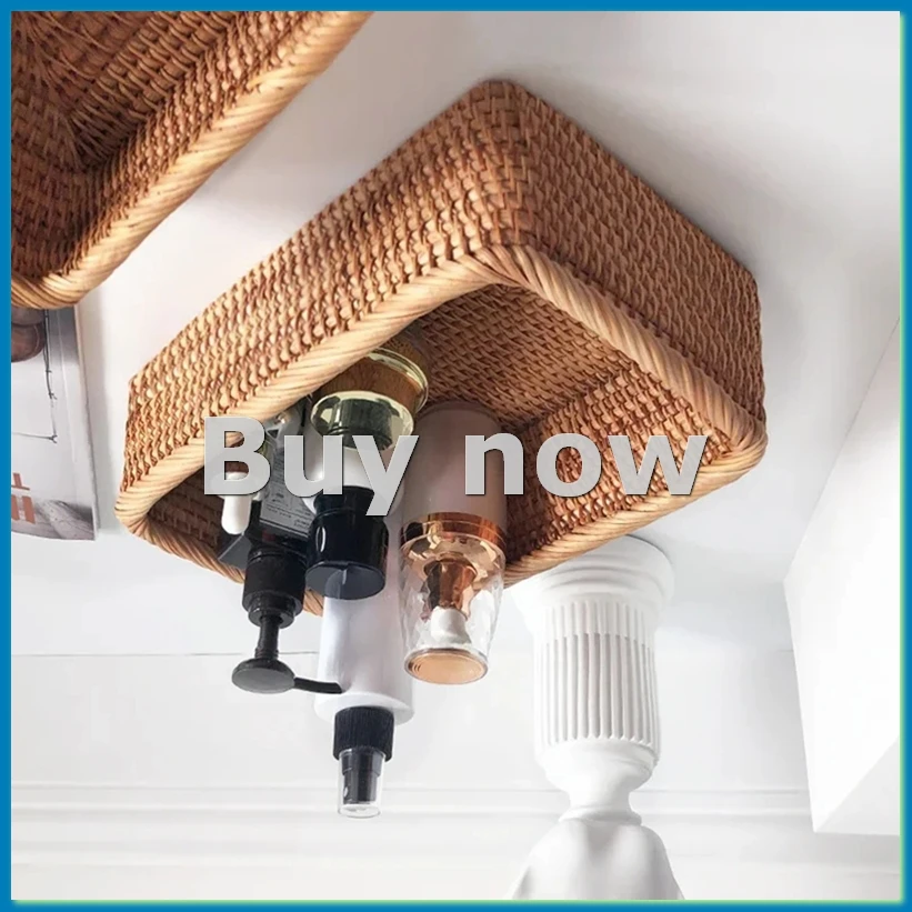 

Плетеная корзина ручной работы с фруктами, чаем и хлебом, прямоугольная коробка для хранения косметики-ABHG