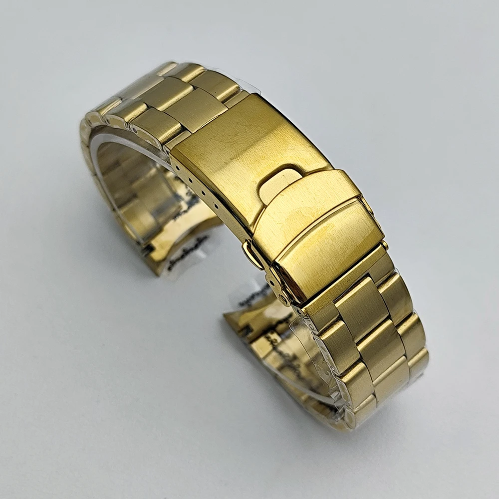NH35 Gehäuse 42mm Herrenuhr Stahl-Gold-Gehäuse Passend für NH35 NH36 Uhrwerk und 22mm Armband Uhrenzubehör Saphirglas – Detail 7