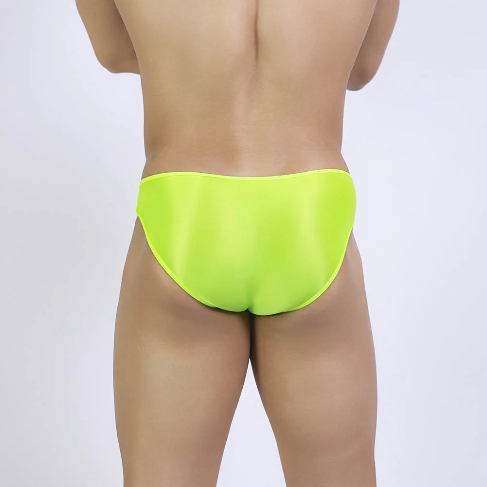 

Sexy Men Oil Glossy Low Rise Elastic Briefs Bikini Shorts Sissy Lingerie Comfortable Smooth Bulge Pouch Man Underwear