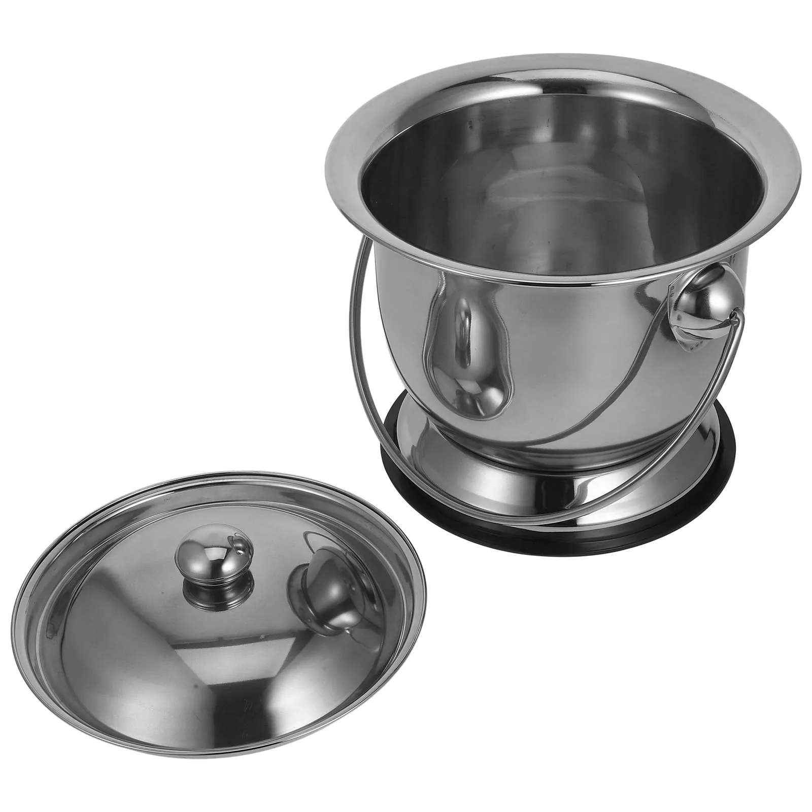 Stainless Steel Portable Chamber Pot Adult Urinal Toilet with Lid Bedside Night Pee Pot Bucket for Elderly Pregnant Care
