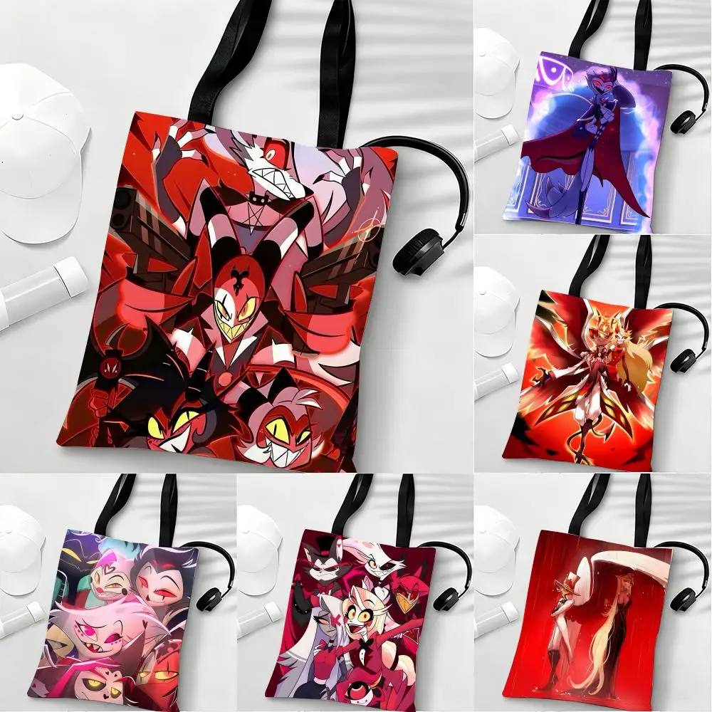 Helluva Anime Boss Storage Bags Lightweight Eco Friendly Fashionable Multi Purpose Large Capacity Canvas Shoulder Tote