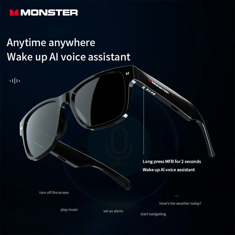 Monster Glasses Headset Wireless Bluetooth 5.0 Sunglasses Outdoor Sport earphone Calling Music Eyeglasses - Image 2
