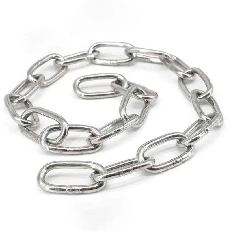 1 متر 3/4/5 مللي متر الفولاذ المقاوم للصدأ سلسلة الثقيلة المعادن ربط سلسلة سحب سلاسل لتعليق الملابس مصنع سوينغ ملزمة حبل سلاسل #3