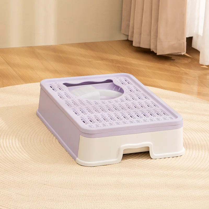 Closed Cat Litter Box, Folding Drawer Type, Foldable Cat Toilet, Deodorizing and Anti-Splash Pet Products