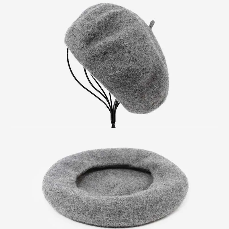 Wool Beret Retro Knitted Painter Hat Woolen Bud Hat Female Cute Casual Hat Women Men Beret Autum Winter Vintage Caps Keep Warm