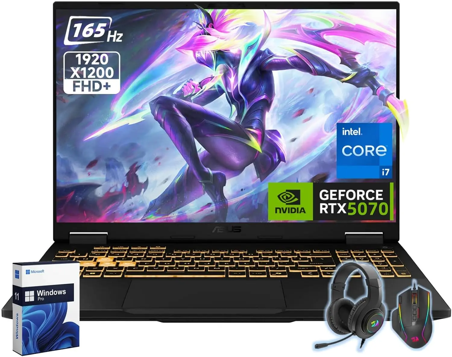

ASUS TUF F16 Gaming Laptop 16 FHD+ 165Hz RTX 5070 8GB Intel Core i7-14650HX 64GB DDR5 4TB SSD Win11 Pro RGB Keyboard
