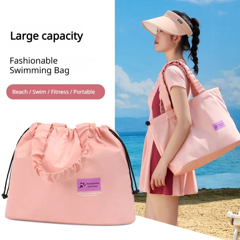 Ladies' fitness swimming dry wet separation backpack, large capacity waterproof fabric toiletries storage outdoor sports handbag
