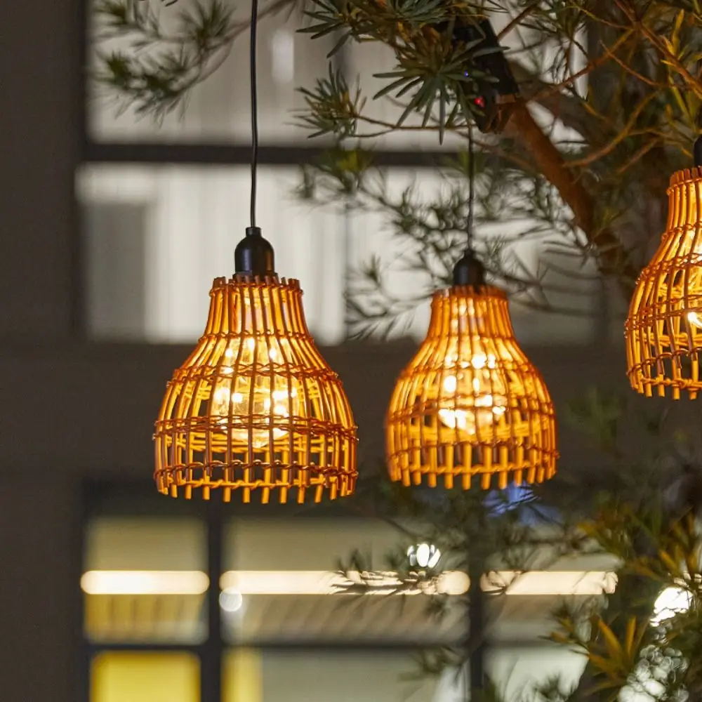 

Hand-woven Pendant Lamp Shade Waterproof Design Solar Powered Waterproof Chandelier Led Lights Weaving Solar Led Lights