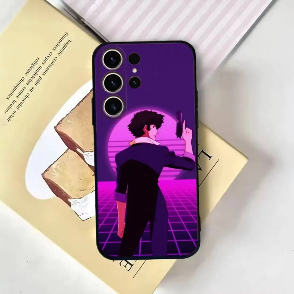 เคสโทรศัพท์คาวบอย บี-บีบอปสำหรับ SamsungS25,24,21,22,23,30,Ultra,20,Plus,Fe,Lite,Note,10,9,ปกสีดำนุ่ม