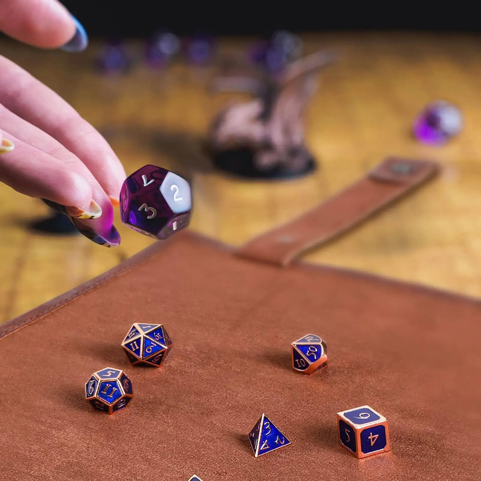 

Dice Tray With Zipper PU Leather Foldable Dice Holder Tray For Board Game For Gamers Enthusiasts Board Games Home Daily Travel