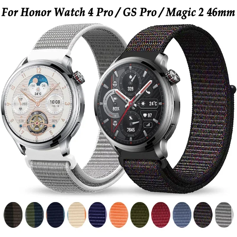 20 22mm Nylon Loop Strap For Honor Watch 4 Pro/GS 3/GS 3i/GS Pro/Magic Watch 2 46mm 42mm Replacement Band Bracelet Accessories