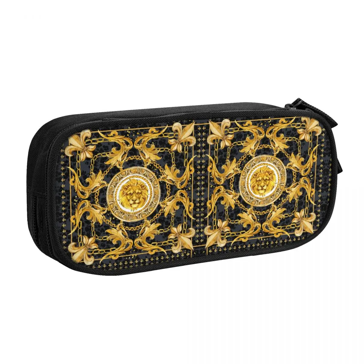 Custom Luxury European Baroque Art Pencil Case for Girls Boys Big Capacity Pen Bag Box School Supplies