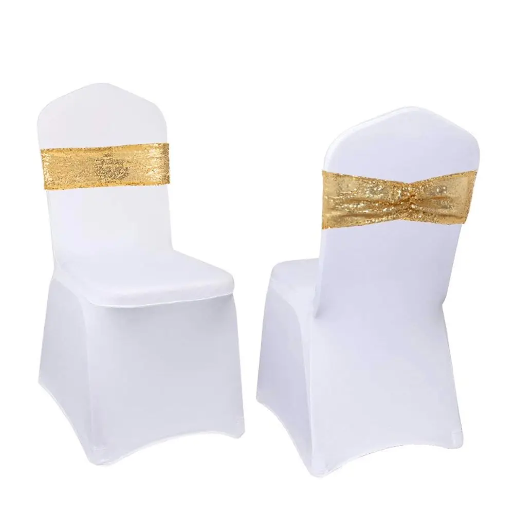 

Набор из 100 золотых лент с пайетками для украшения стульев на свадьбу или вечеринку