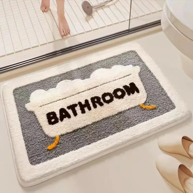 Luxury Faux Cashmere Bath Mat 50x80cm Soft Absorbent Plush Carpet Elevates Bathroom Decor for Doorway Toilet and Vanity Area