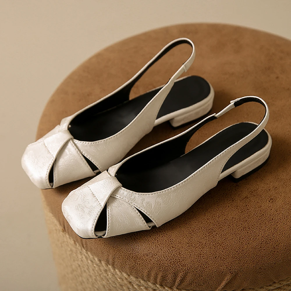 

Сандалии на плоской подошве с вышивкой на низком каблуке, женские летние удобные сандалии с квадратным носком, нежный вечерний бриз