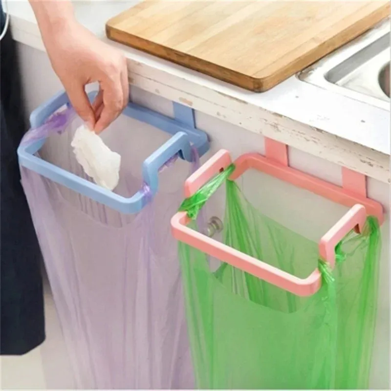 

Kitchen Trash Rack Cabinet Door Bags Hanging Garbage Bag Rack Portable Kitchen Cabinet Rubbish Bag Plastic Rack Support Holder